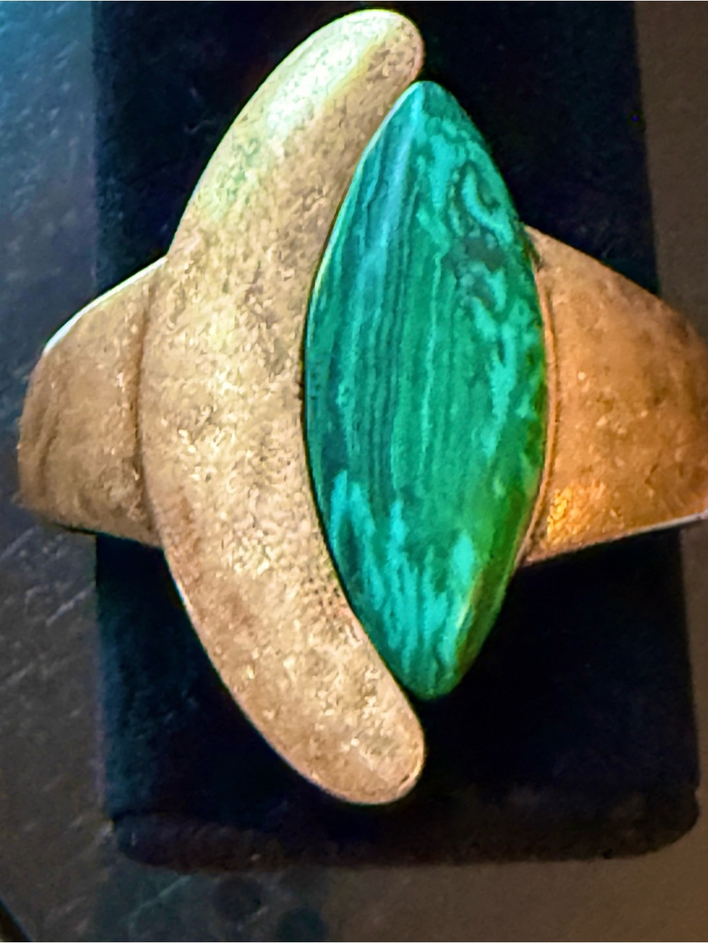 Golden bracket with Green Marbled Stone